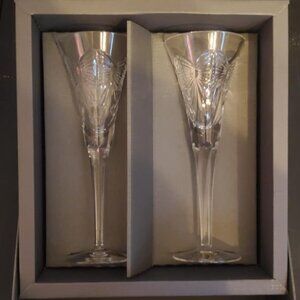 Waterford Crystal Millennium Champagne Flute Pair - Happiness